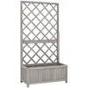 vidaXL Jardinière à treillis de jardin Gris 70x30x135 cm Bois de sapin