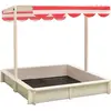 vidaXL Bac à sable et toit réglable Bois de sapin Blanc et rouge UV50