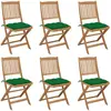 vidaXL Chaises pliables de jardin 6 pcs avec coussins Bois d'acacia