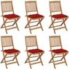 vidaXL Chaises pliables de jardin 6 pcs avec coussins Bois d'acacia
