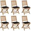 vidaXL Chaises pliables de jardin 6 pcs avec coussins Bois d'acacia