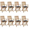 vidaXL Chaises pliables de jardin lot de 8 avec coussins Bois d'acacia