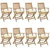 vidaXL Chaises pliables de jardin 8 pcs avec coussins Bois d'acacia