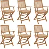 vidaXL Chaises pliables de jardin 8 pcs avec coussins Bois d'acacia