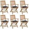 vidaXL Chaises pliables de jardin 6 pcs avec coussins Bois d'acacia