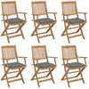 vidaXL Chaises pliables de jardin 6 pcs avec coussins Bois d'acacia