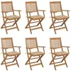 vidaXL Chaises pliables de jardin 6 pcs avec coussins Bois d'acacia
