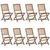 vidaXL Chaises pliables d'extérieur 8 pcs Bois d'acacia solide