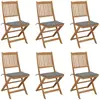 vidaXL Chaises pliables de jardin 6 pcs avec coussins Bois d'acacia