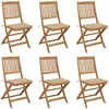 vidaXL Chaises pliables de jardin 6 pcs avec coussins Bois d'acacia