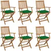 vidaXL Chaises pliables de jardin 6 pcs avec coussins Bois d'acacia