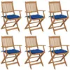 vidaXL Chaises pliables de jardin 6 pcs avec coussins Bois d'acacia