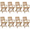 vidaXL Chaises pliables de jardin 8 pcs avec coussins Bois d'acacia