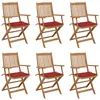 vidaXL Chaises pliables de jardin 8 pcs avec coussins Bois d'acacia
