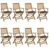 vidaXL Chaises pliables de jardin 8 pcs avec coussins Bois d'acacia