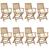 vidaXL Chaises pliables de jardin 8 pcs avec coussins Bois d'acacia