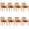vidaXL Chaises de jardin empilables avec coussins 8 pcs Teck solide