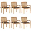 vidaXL Chaises jardin - Teck - Taupe