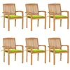 VidaXL Chaises de jardin empilables - Teck solide