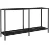 vidaXL Table console Noir 140x35x75,5 cm Verre trempé