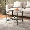 vidaXL Table à thé Noir et transparent 70 cm Verre trempé