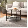 vidaXL Table à thé Noir et marbre noir 70 cm Verre trempé