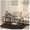 vidaXL Tables à thé 2 pcs Verre trempé Transparent