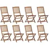 vidaXL Chaises pliables d'extérieur 8 pcs Bois d'acacia solide