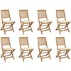 vidaXL Chaises pliables d'extérieur avec coussins 8 pcs Bois d'acacia