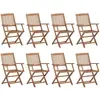 vidaXL Vidaxl Chaises Pliables D'extérieur Lot De 8 Bois D'acacia Solide
