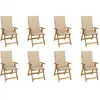 vidaXL Chaises pliables de jardin avec coussins 8 pcs Bois d'acacia