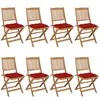 vidaXL Chaises pliables de jardin 8 pcs avec coussins Bois d'acacia