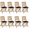 vidaXL Chaises pliables de jardin 8 pcs avec coussins Bois d'acacia