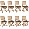 vidaXL Chaises pliables de jardin 8 pcs avec coussins Bois d'acacia