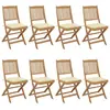 vidaXL Chaises pliables de jardin 8 pcs avec coussins Bois d'acacia