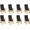vidaXL Chaises pliables de jardin avec coussins 8 pcs Bois d'acacia