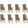 vidaXL Chaises pliables de jardin avec coussins 8 pcs Bois d'acacia