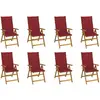 vidaXL Chaises pliables de jardin avec coussins 8 pcs Bois d'acacia