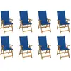 vidaXL Chaises pliables de jardin avec coussins 8 pcs Bois d'acacia