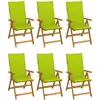 vidaXL Chaises pliables de jardin avec coussins 8 pcs Bois d'acacia