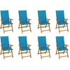 vidaXL Chaises pliables de jardin avec coussins 8 pcs Bois d'acacia