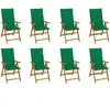 vidaXL Chaises pliables de jardin avec coussins 8 pcs Bois d'acacia