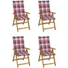 vidaXL Chaises pliables de jardin avec coussins 8 pcs Bois d'acacia