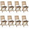 vidaXL Chaises pliables de jardin 8 pcs avec coussins Bois d'acacia