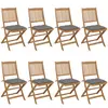 vidaXL Chaises pliables de jardin 8 pcs avec coussins Bois d'acacia
