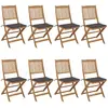 vidaXL Chaises pliables de jardin 8 pcs avec coussins Bois d'acacia