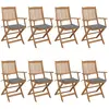 vidaXL Chaises pliables de jardin 8 pcs avec coussins Bois d'acacia