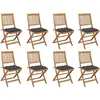 vidaXL Chaises pliables d'extérieur avec coussins 8 pcs Bois d'acacia