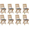 vidaXL Chaises pliables d'extérieur avec coussins 8 pcs Bois d'acacia