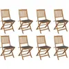 vidaXL Chaises pliables d'extérieur avec coussins 8 pcs Bois d'acacia